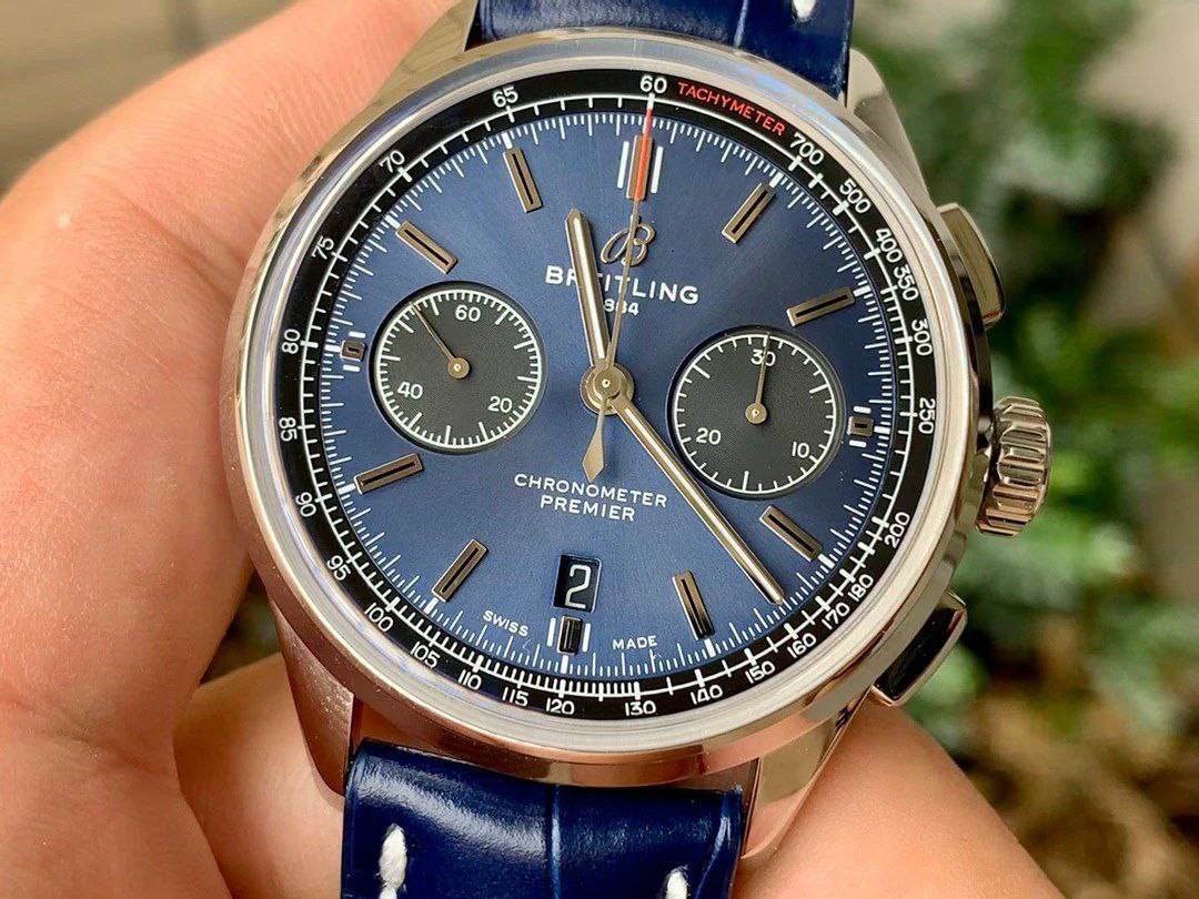 PREMIER B01 CHRONO SS 42MM GF 1:1 BEST EDITION BLUE DIAL ON BLUE LEATHER STRAP PREMIER B01 CHRONO SS 42MM GF 1:1 BEST EDITION BLUE DIAL ON BLUE LEATHER STRAP