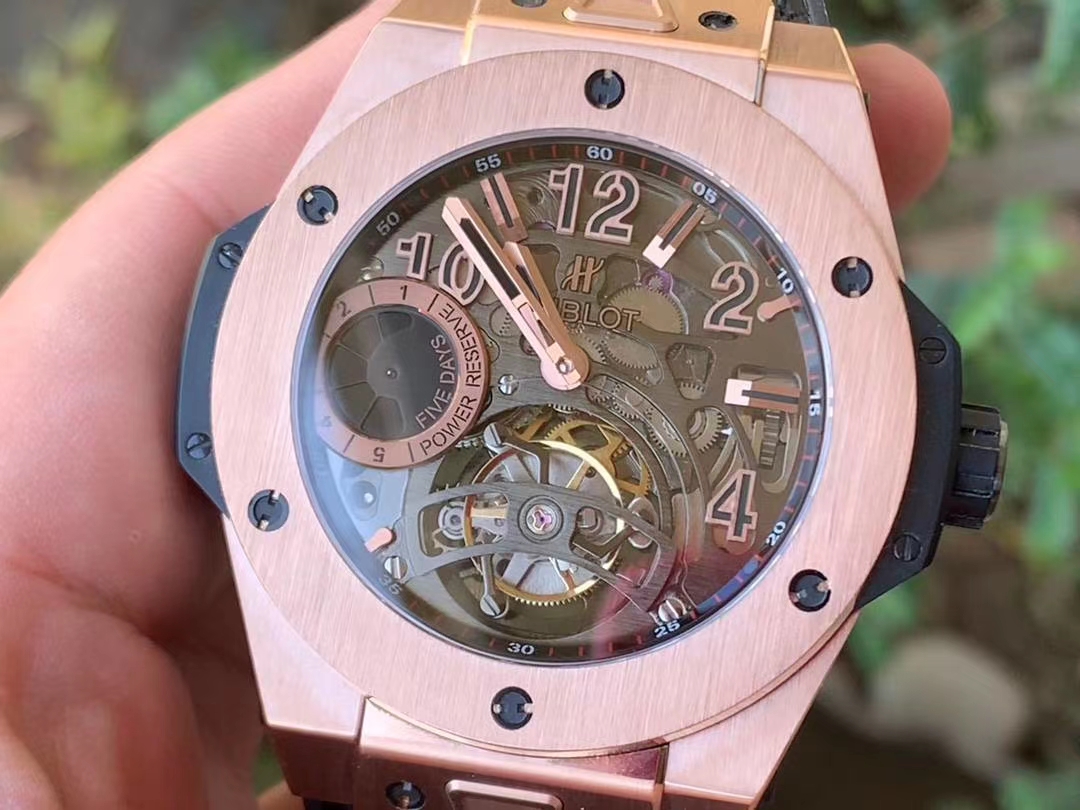 BIG BANG TOURBILLON KING 45MM RG MJF BEST EDITION SKELETON DIAL ON BLACK GUMMY STRAP BIG BANG TOURBILLON KING 45MM RG MJF BEST EDITION SKELETON DIAL ON BLACK GUMMY STRAP