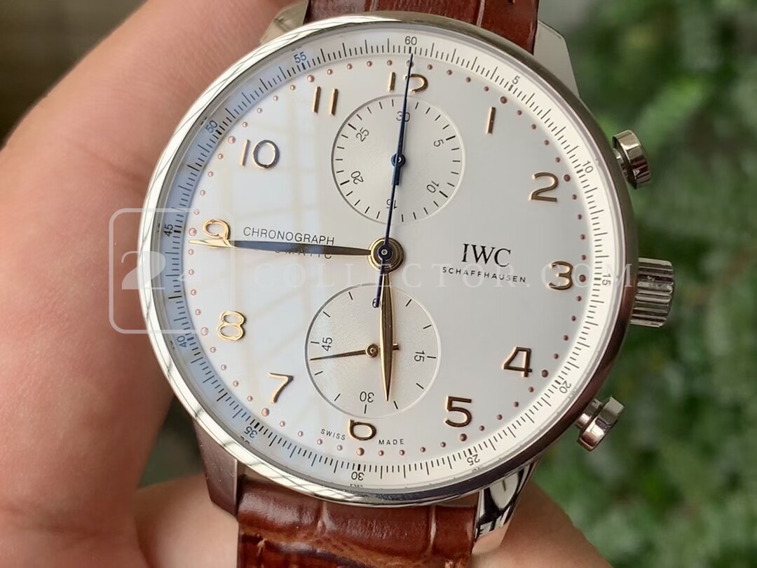 PORTUGUESE CHRONO IW371604 ZF 1:1 BEST EDITION WHITE DIAL ON BROWN LEATHER STRAP A69355 PORTUGUESE CHRONO IW371604 ZF 1:1 BEST EDITION WHITE DIAL ON BROWN LEATHER STRAP A69355