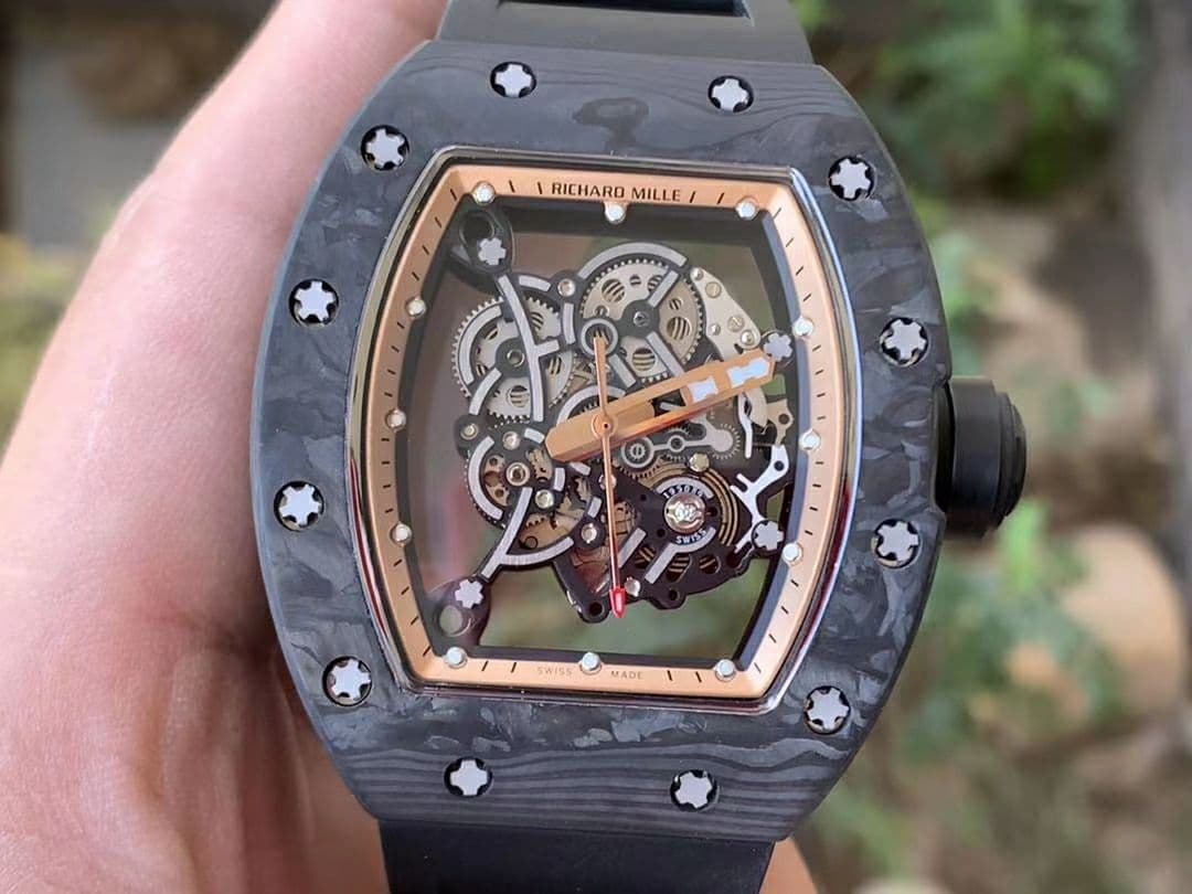 RM055 NTPT KVF Best Edition Skeleton Dial Gold on Black Rubber Strap MIYOTA8215 V3 RM055 NTPT KVF Best Edition Skeleton Dial Gold on Black Rubber Strap MIYOTA8215 V3