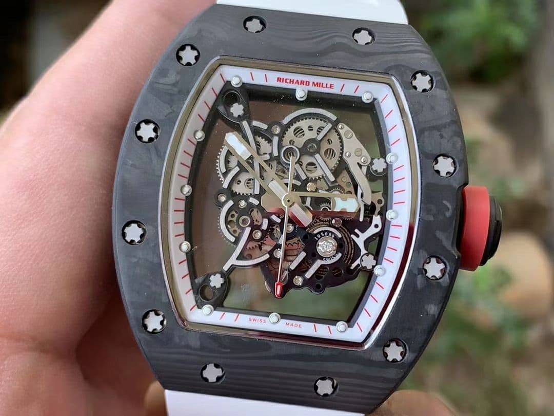 RM055 NTPT KVF Best Edition Skeleton Dial Red Crown on White Rubber Strap MIYOTA8215 V3 RM055 NTPT KVF Best Edition Skeleton Dial Red Crown on White Rubber Strap MIYOTA8215 V3