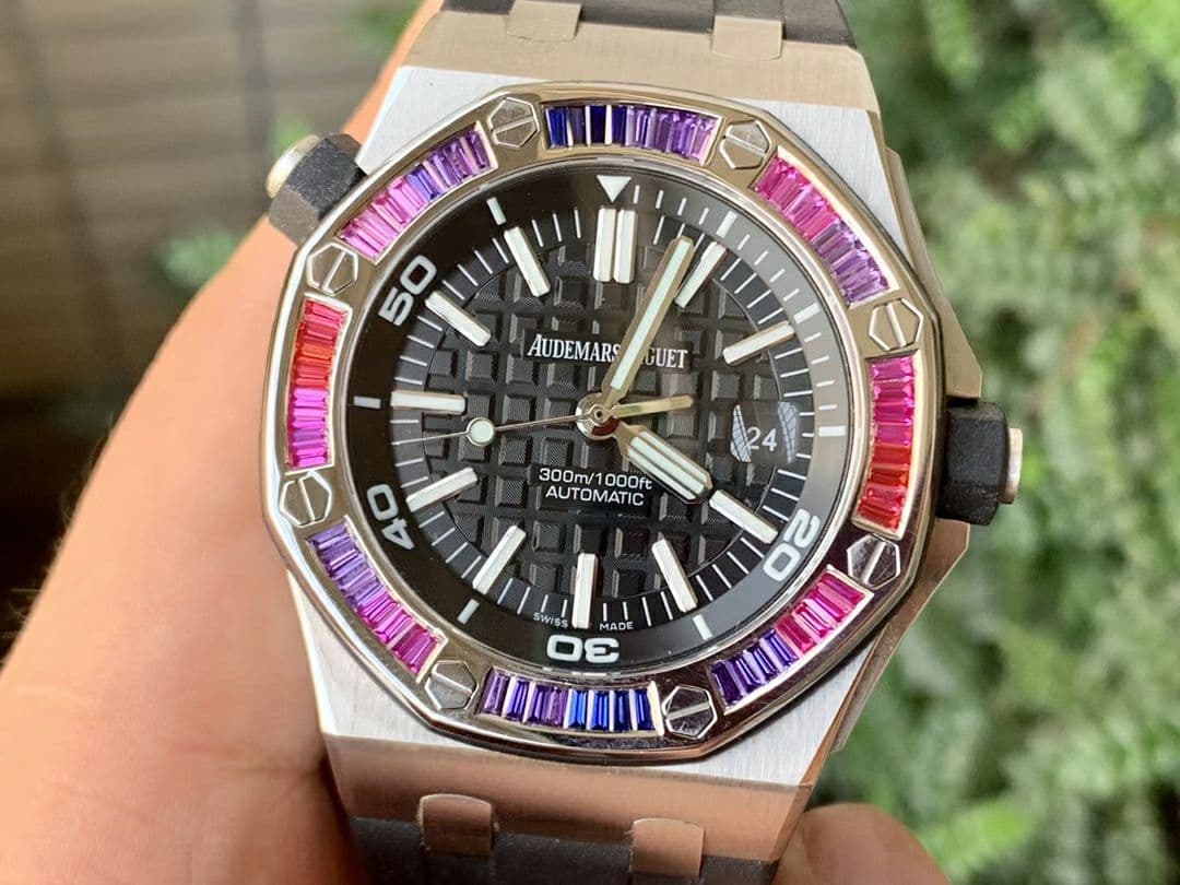 Royal Oak Offshore Diver Diamond 15703 JF 1:1 Best Edition on Rubber Strap A2824 V10 Royal Oak Offshore Diver Diamond 15703 JF 1:1 Best Edition on Rubber Strap A2824 V10
