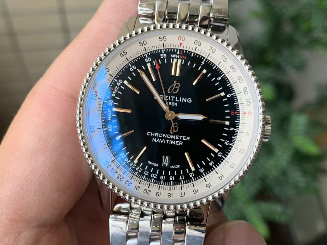 Navitimer 1 SS 38mm TF 1:1 Best Edition White Bezel Black Dial on SS Bracelet A2824 (Copy) Navitimer 1 SS 38mm TF 1:1 Best Edition White Bezel Black Dial on SS Bracelet A2824 (Copy)