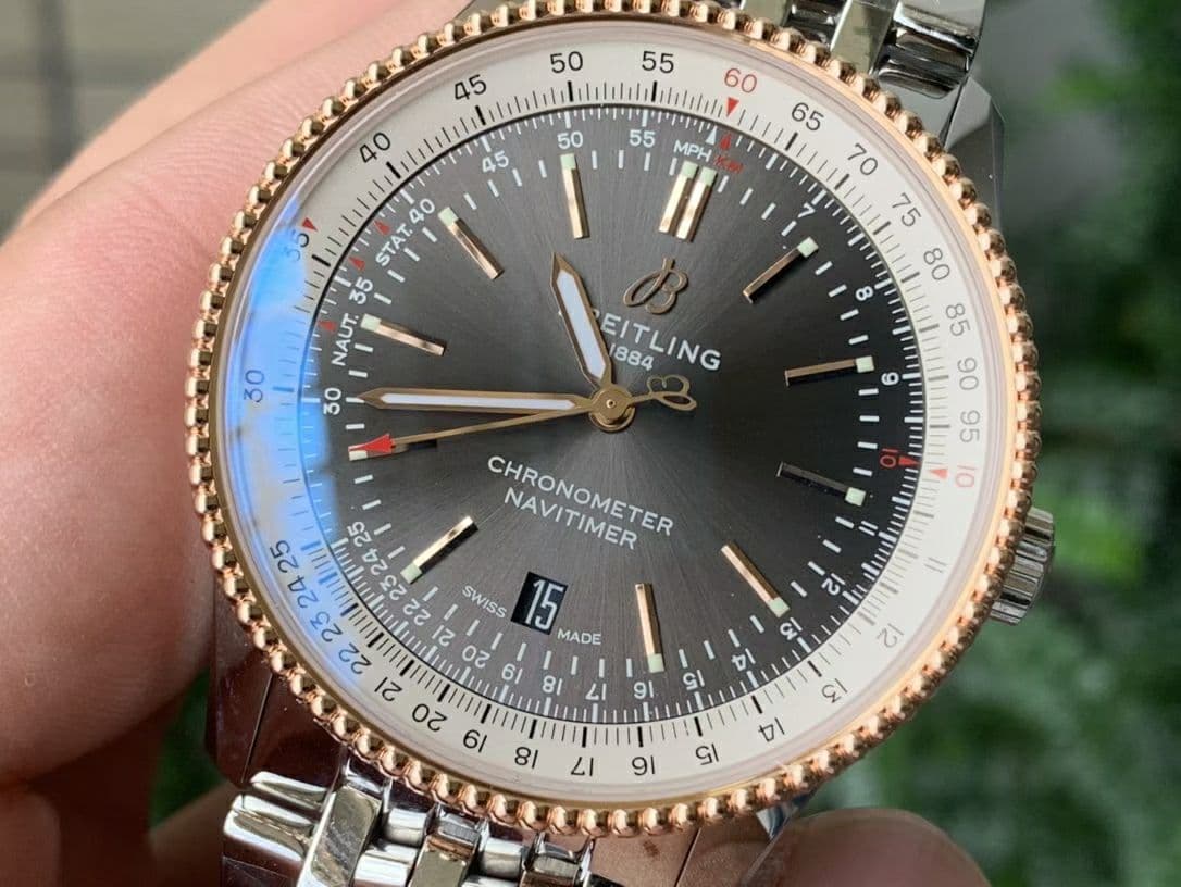 Navitimer 1 SS 38mm TF 1:1 Best Edition White Bezel Grey Dial on SS Bracelet A2824 Navitimer 1 SS 38mm TF 1:1 Best Edition White Bezel Grey Dial on SS Bracelet A2824