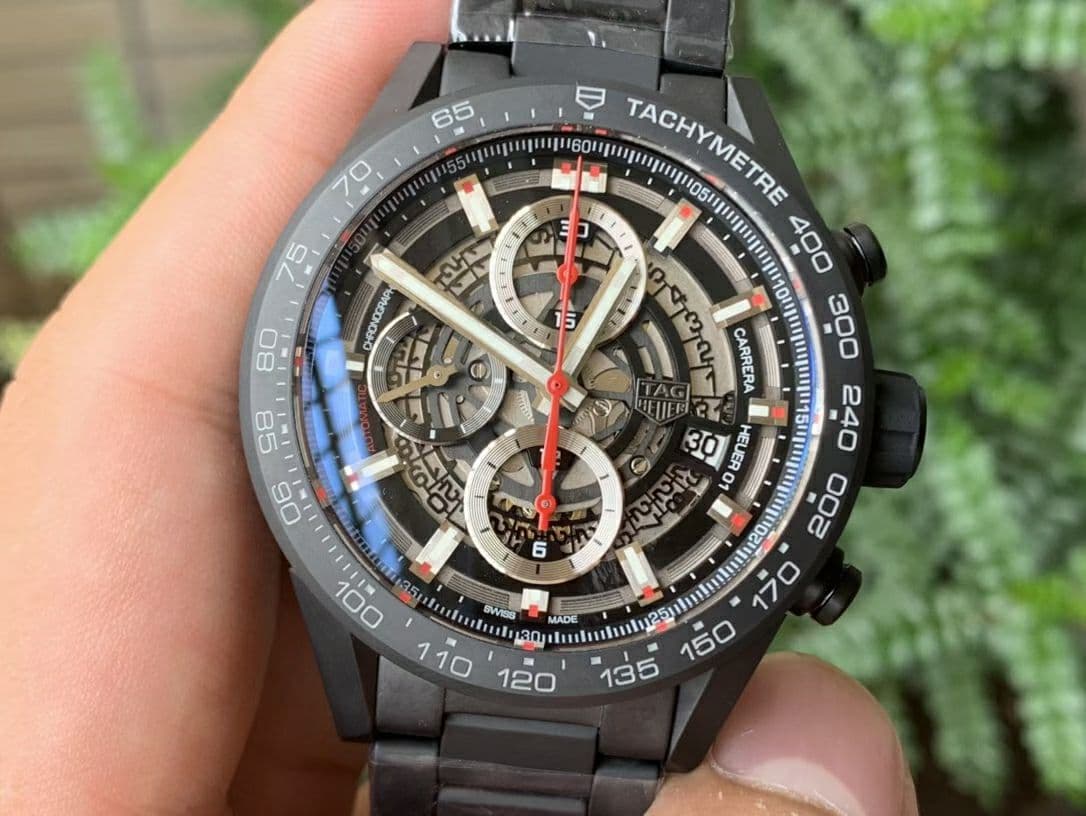 Calibre Heuer 01 Chrono 43mm Ceramic XF 1:1 Best Edition Skeleton Dial on Ceramic Bracelet A1887 Calibre Heuer 01 Chrono 43mm Ceramic XF 1:1 Best Edition Skeleton Dial on Ceramic Bracelet A1887