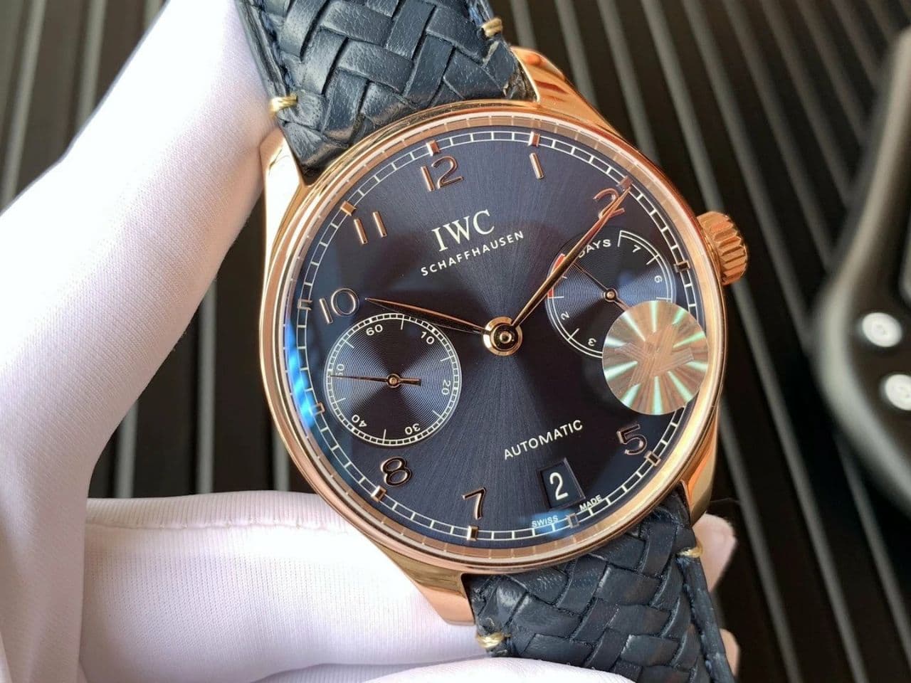 IWC PORTUGUESE CHRONO IW371606 ZF 1:1 BEST EDITION BLUE DIAL ON BLUE LEATHER STRAP A69355 IWC PORTUGUESE CHRONO IW371606 ZF 1:1 BEST EDITION BLUE DIAL ON BLUE LEATHER STRAP A69355