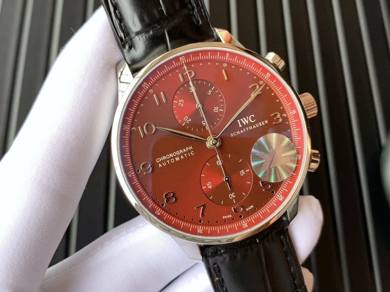 PORTUGUESE CHRONO IW371606 ZF 1:1 BEST EDITION RED DIAL ON BLACK LEATHER STRAP A693551 PORTUGUESE CHRONO IW371606 ZF 1:1 BEST EDITION RED DIAL ON BLACK LEATHER STRAP A693551