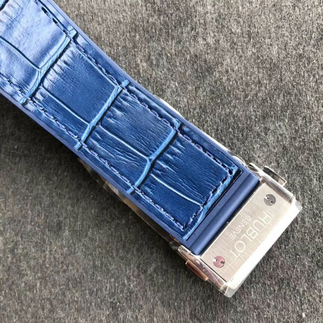 Big Bang 44mm SS Blue Dial Diamond Bezel on Blue Leather Strap HUB4104 Big Bang 44mm SS Blue Dial Diamond Bezel on Blue Leather Strap HUB4104
