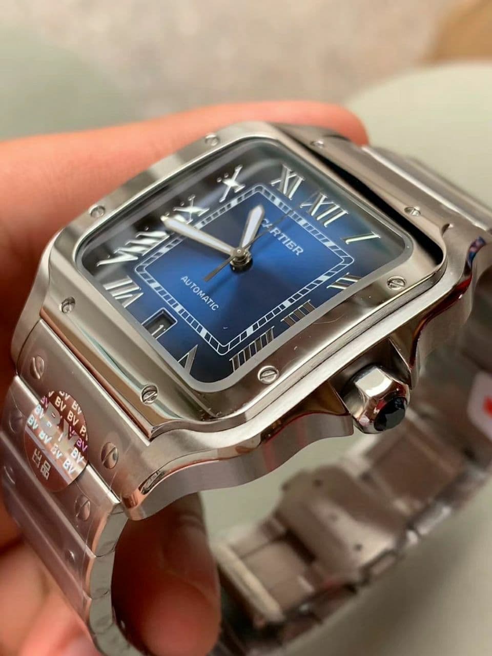 Santos de Cartier 40mm SS BVF 1:1 Best Edition Blue Dial on SS SmartLinks Bracelet MIYOTA 9015 V2 Santos de Cartier 40mm SS BVF 1:1 Best Edition Blue Dial on SS SmartLinks Bracelet MIYOTA 9015 V2