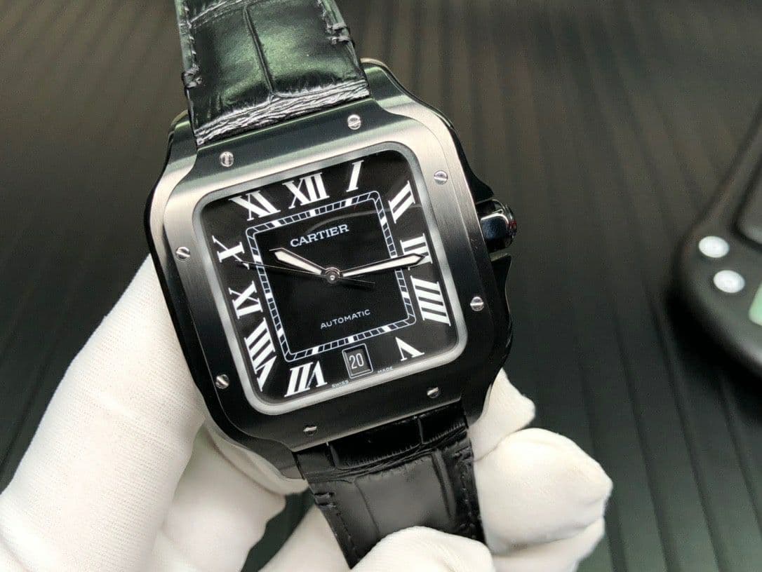 Santos de Cartier 40mm PVD GF 1:1 Best Edition White Dial on Leather Strap MIYOTA 9015 V2 Santos de Cartier 40mm PVD GF 1:1 Best Edition White Dial on Leather Strap MIYOTA 9015 V2