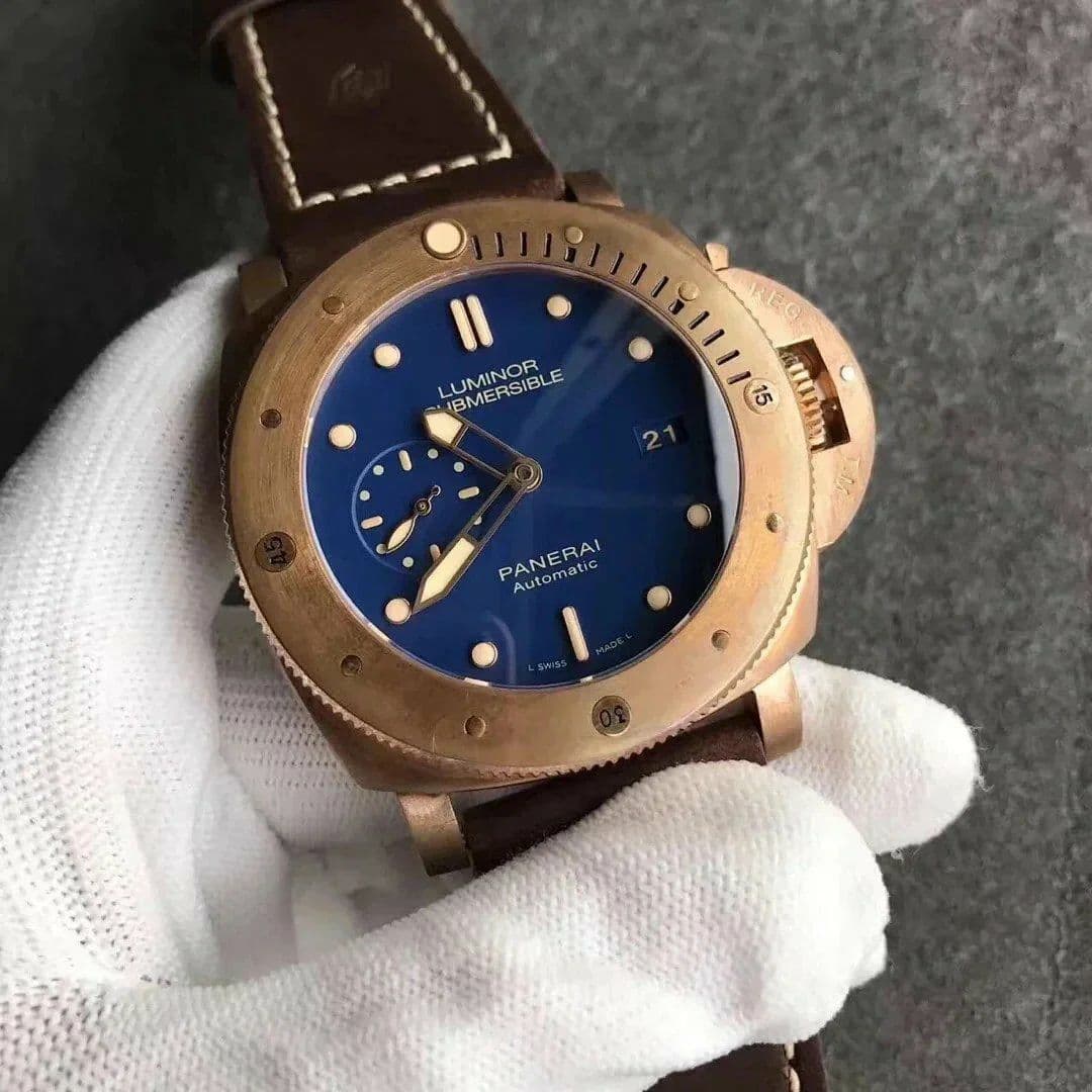 PAM968 V Bronzo VSF 1:1 Best Edition Brown Ceramic Bezel and Dial on Blue Calfskin Strap P.9010 Clone PAM968 V Bronzo VSF 1:1 Best Edition Brown Ceramic Bezel and Dial on Blue Calfskin Strap P.9010 Clone
