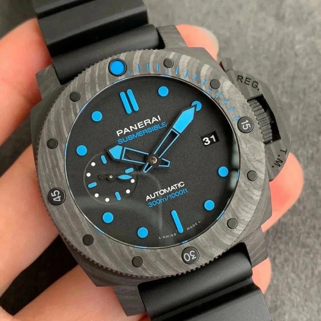 PAM960 Carbotech 42mm VSF Best Edition Black Dial Blue Markers on Rubber Strap P.9010 Clone PAM960 Carbotech 42mm VSF Best Edition Black Dial Blue Markers on Rubber Strap P.9010 Clone