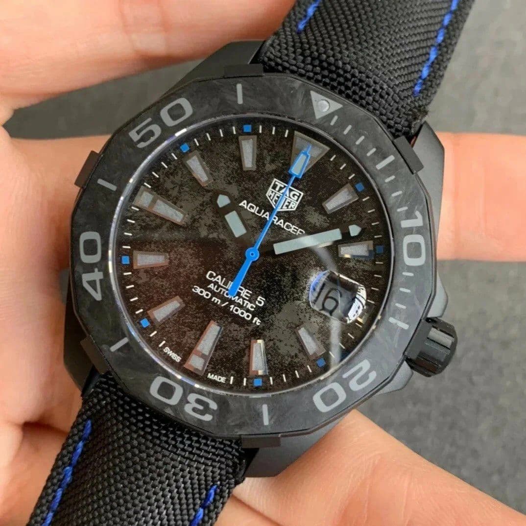Aquaracer Calibre 5 Blue Carbon TBF 1:1 Best Edition Carbon Dial on Nylon Strap A2824 Aquaracer Calibre 5 Blue Carbon TBF 1:1 Best Edition Carbon Dial on Nylon Strap A2824