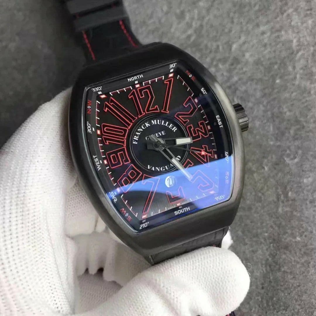 Franck Muller Vanguard Mens Yachting V45 DLC/LE Black/Red ZF MY9015 Franck Muller Vanguard Mens Yachting V45 DLC/LE Black/Red ZF MY9015