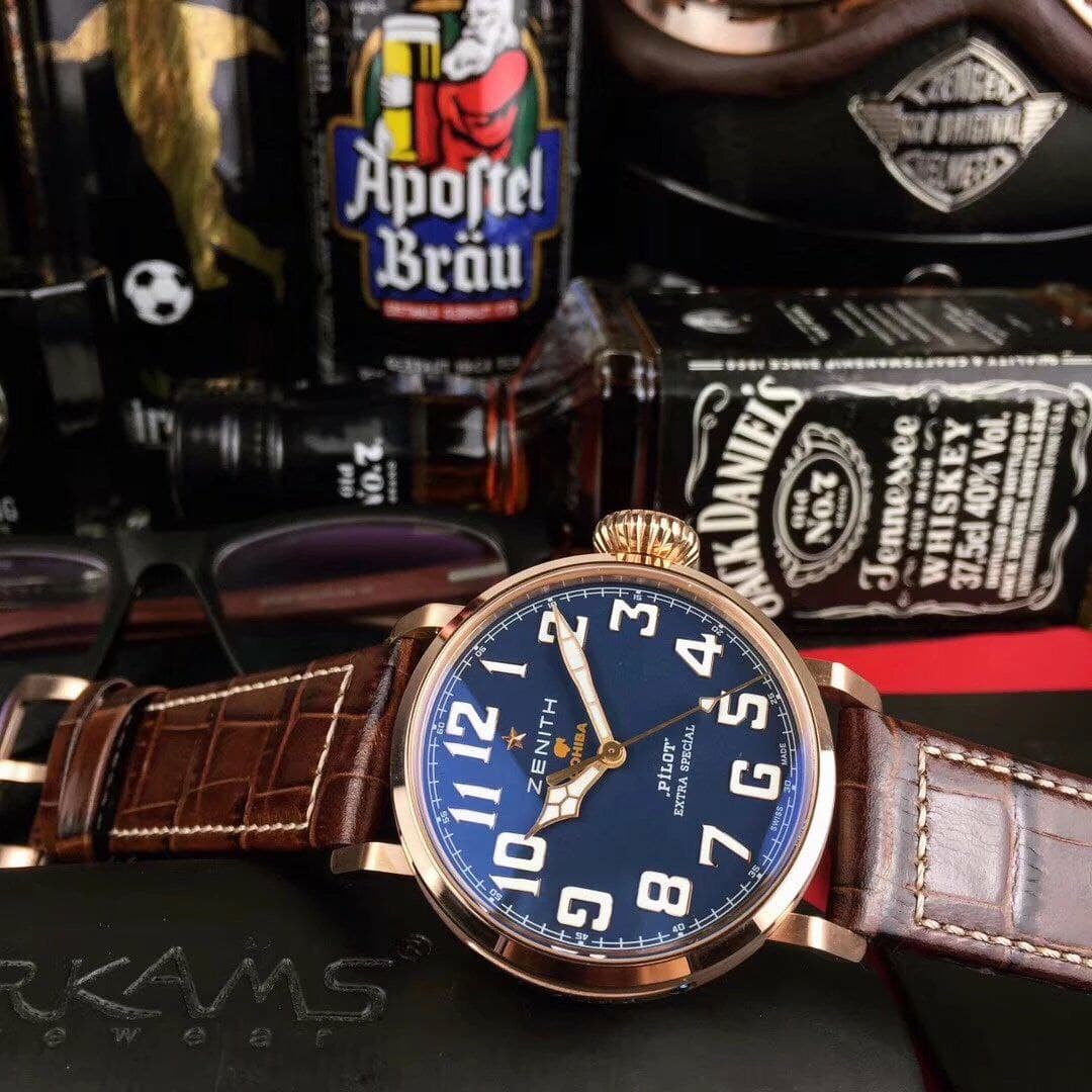 Zenith Pilot Gold Case Blue Dial Chrono Zenith Pilot Gold Case Blue Dial Chrono