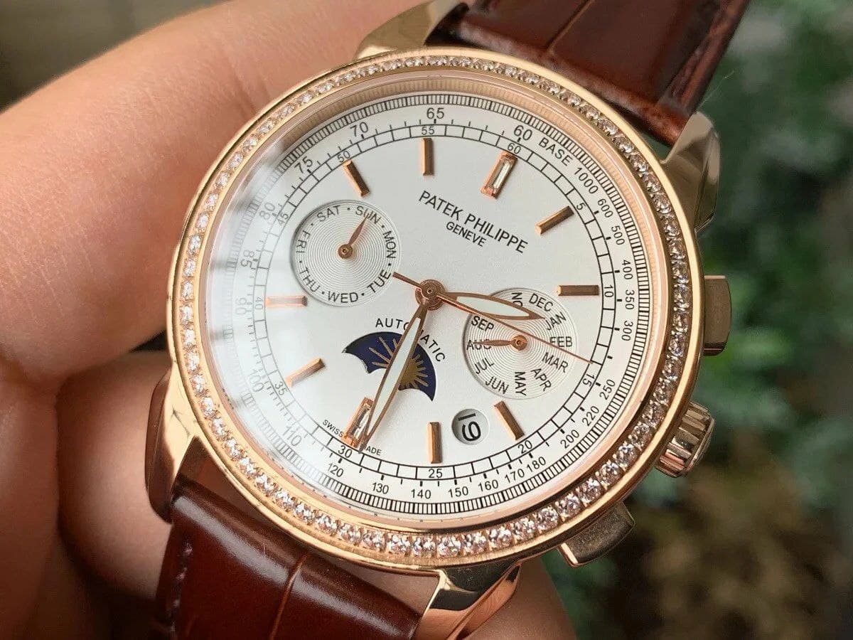 Patek Philippe 5270 1:1 Best Edition Version Diamond on Brown Leather Strap Patek Philippe 5270 1:1 Best Edition Version Diamond on Brown Leather Strap