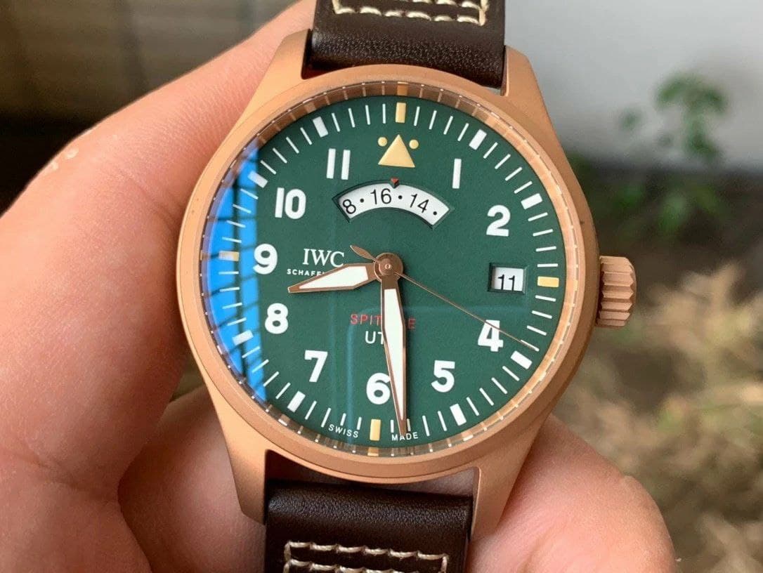 Pilot UTC Spitfire MJ271Bronze ZF 1:1 Best Edition Green Dial on Brown Leather Strap Pilot UTC Spitfire MJ271Bronze ZF 1:1 Best Edition Green Dial on Brown Leather Strap