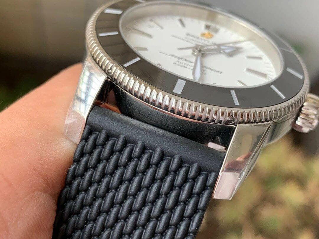 SuperOcean Heritage ii 42mm SS GF 1:1 Best Edition White Dial Black Bezel on Black Rubber Strap V2 SuperOcean Heritage ii 42mm SS GF 1:1 Best Edition White Dial Black Bezel on Black Rubber Strap V2