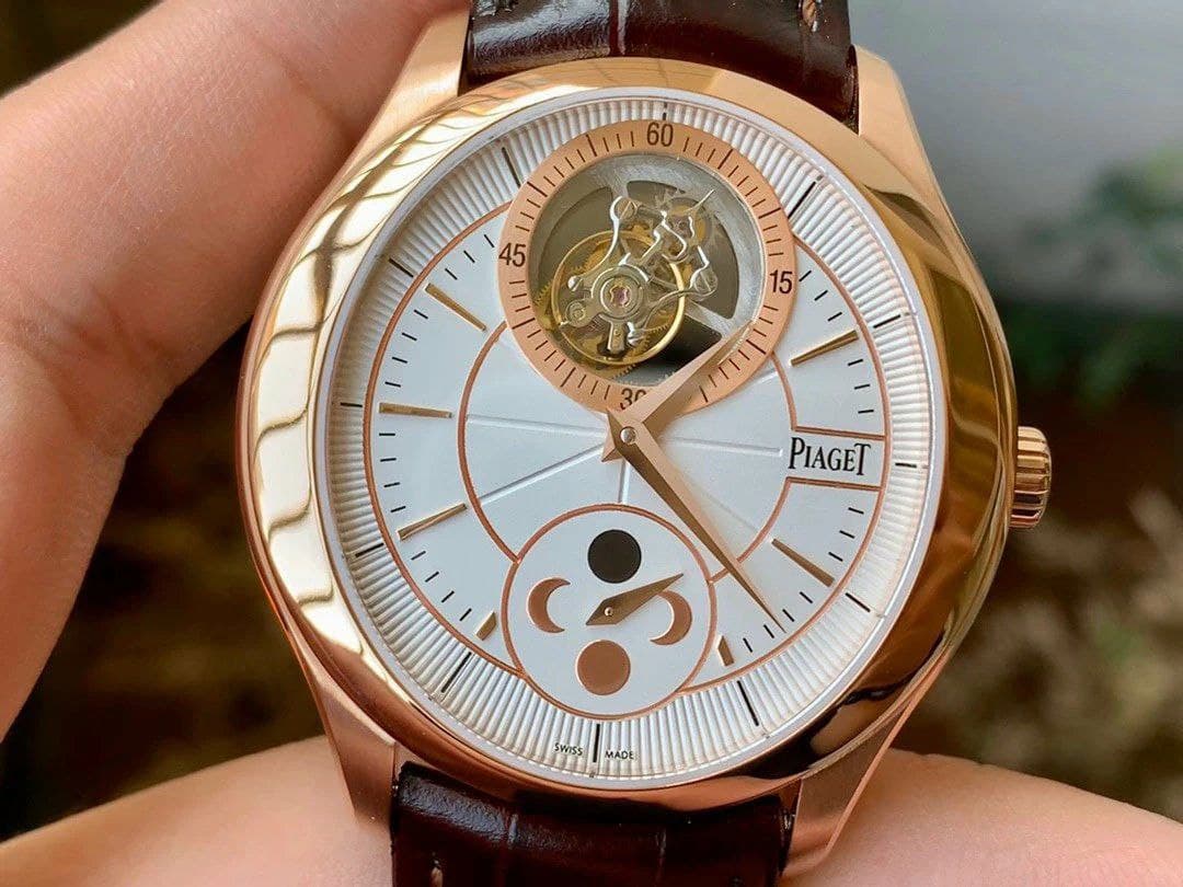 Piaget Gouverneur Tourbillon SS OXF Best Edition White Dial Bezel on Brown Leather Strap Piaget Gouverneur Tourbillon SS OXF Best Edition White Dial Bezel on Brown Leather Strap