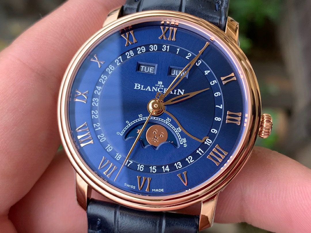 VILLERET 6654 SG COMPLICATED FUNCTION OMF 1:1 BEST EDITION BLUE DIAL ON BLUE LEATHER STRAP A6654 V2 VILLERET 6654 SG COMPLICATED FUNCTION OMF 1:1 BEST EDITION BLUE DIAL ON BLUE LEATHER STRAP A6654 V2