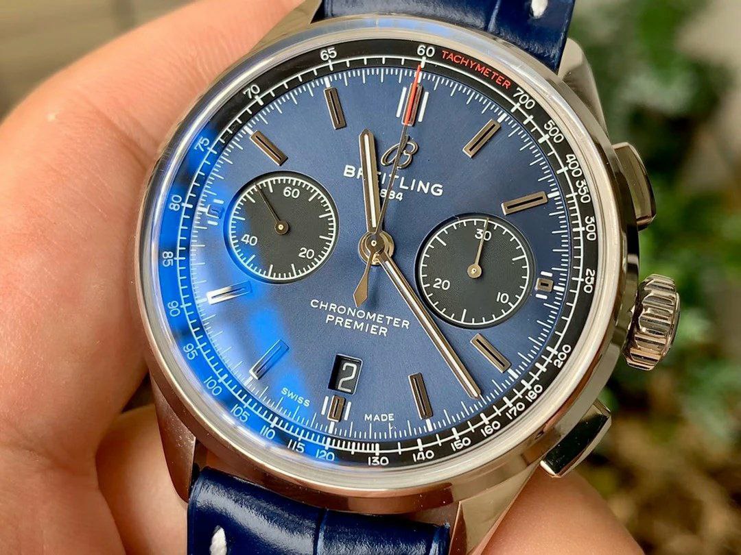 PREMIER B01 CHRONO SS 42MM GF 1:1 BEST EDITION BLUE DIAL ON BLUE LEATHER STRAP PREMIER B01 CHRONO SS 42MM GF 1:1 BEST EDITION BLUE DIAL ON BLUE LEATHER STRAP