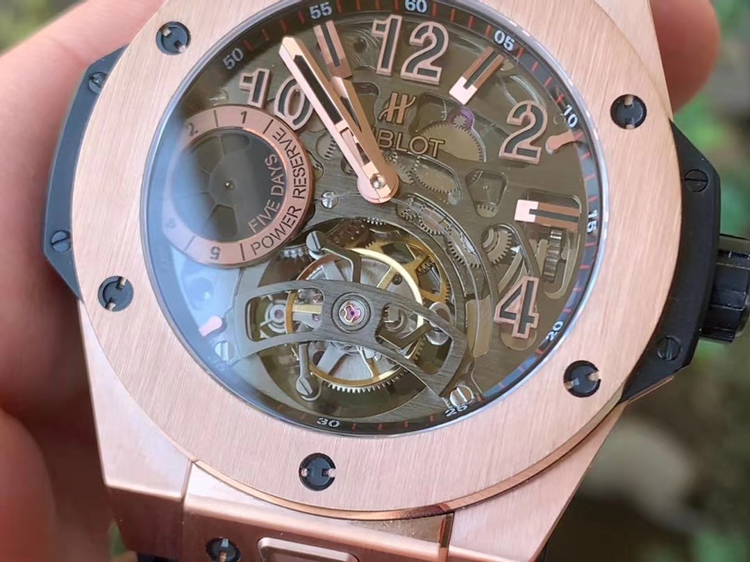 BIG BANG TOURBILLON KING 45MM RG MJF BEST EDITION SKELETON DIAL ON BLACK GUMMY STRAP BIG BANG TOURBILLON KING 45MM RG MJF BEST EDITION SKELETON DIAL ON BLACK GUMMY STRAP
