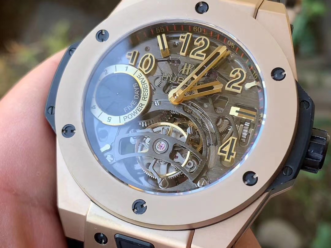 BIG BANG TOURBILLON KING 45MM YG MJF BEST EDITION SKELETON DIAL ON BLACK RUBBER STRAP BIG BANG TOURBILLON KING 45MM YG MJF BEST EDITION SKELETON DIAL ON BLACK RUBBER STRAP