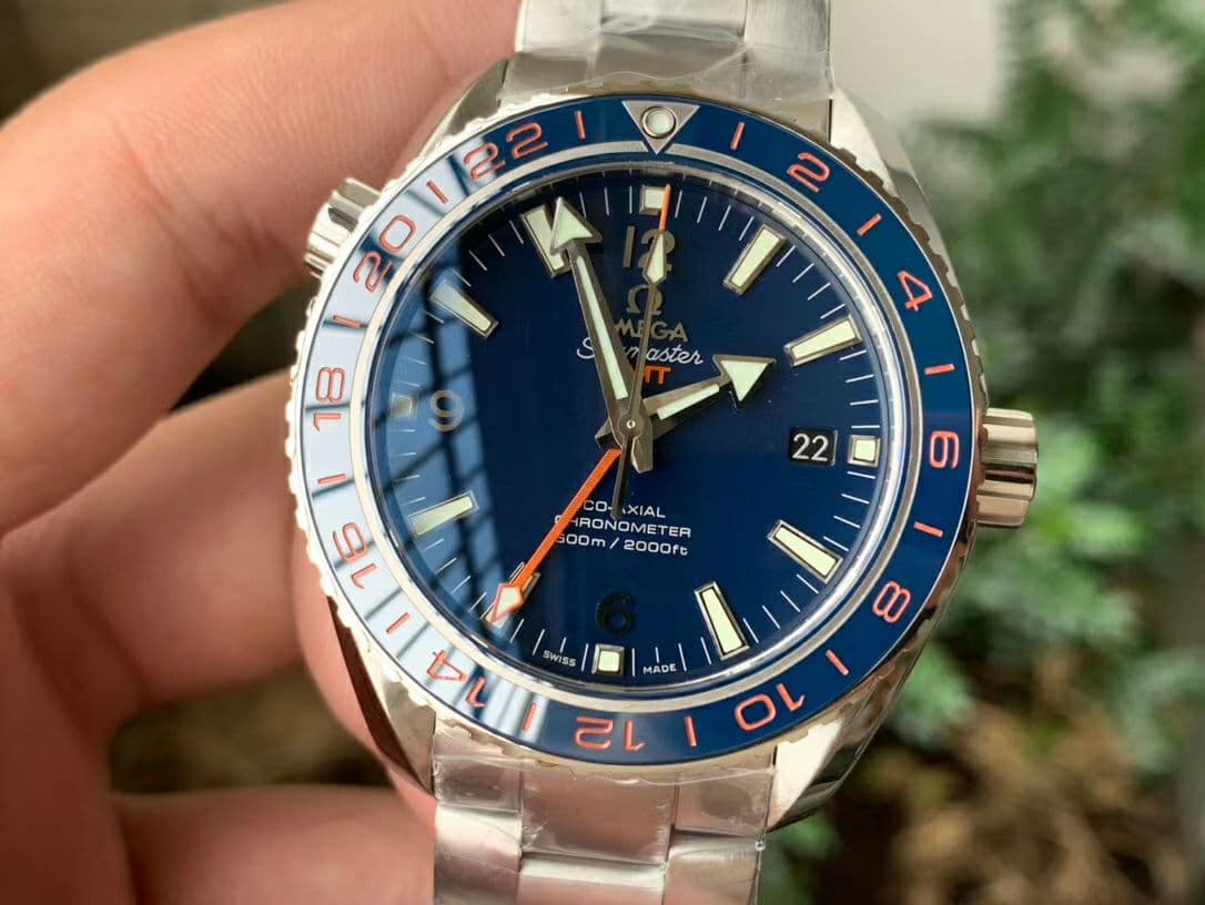 Planet Ocean 600M GMT 43.5mm VSF 1:1 Best Edition Blue Dial Blue Ceramic Bezel on SS Bracelet A8605 Super Clone Planet Ocean 600M GMT 43.5mm VSF 1:1 Best Edition Blue Dial Blue Ceramic Bezel on SS Bracelet A8605 Super Clone