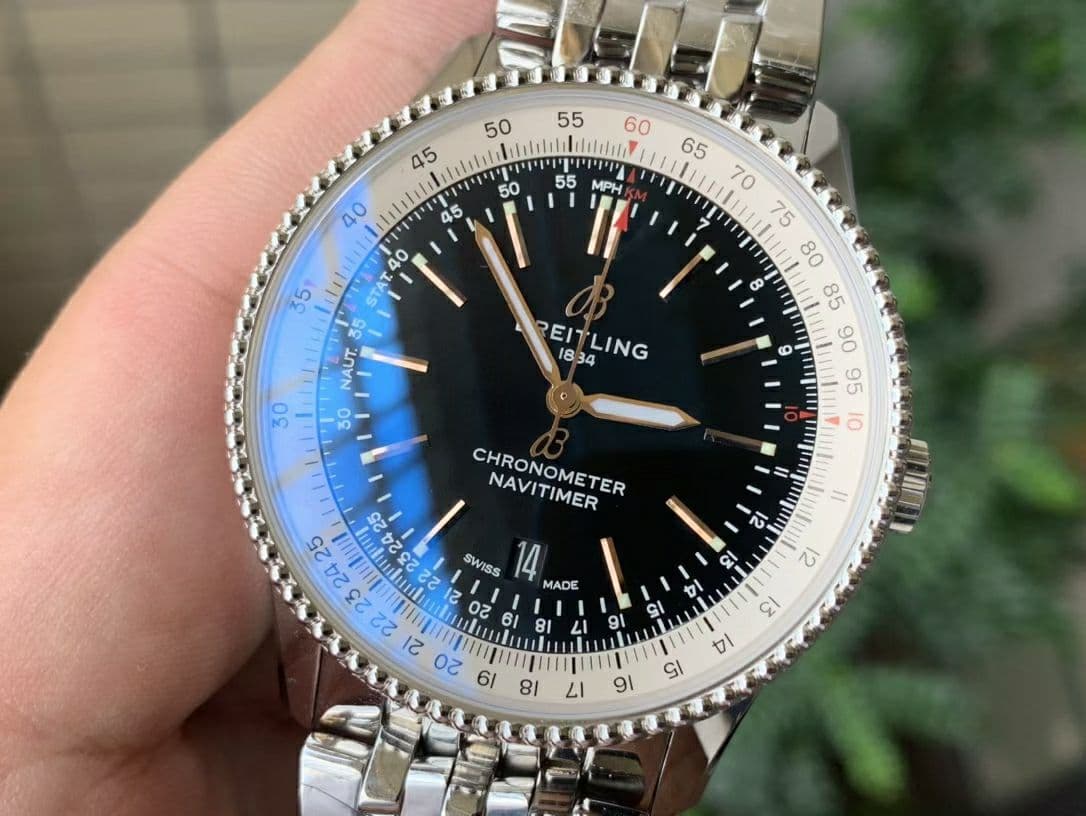 Navitimer 1 SS 38mm TF 1:1 Best Edition White Bezel Black Dial on SS Bracelet A2824 (Copy) Navitimer 1 SS 38mm TF 1:1 Best Edition White Bezel Black Dial on SS Bracelet A2824 (Copy)