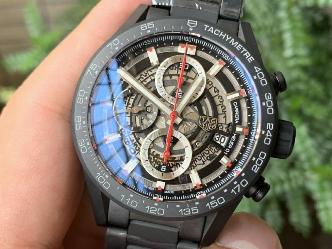 Calibre Heuer 01 Chrono 43mm Ceramic XF 1:1 Best Edition Skeleton Dial on Ceramic Bracelet A1887 Calibre Heuer 01 Chrono 43mm Ceramic XF 1:1 Best Edition Skeleton Dial on Ceramic Bracelet A1887