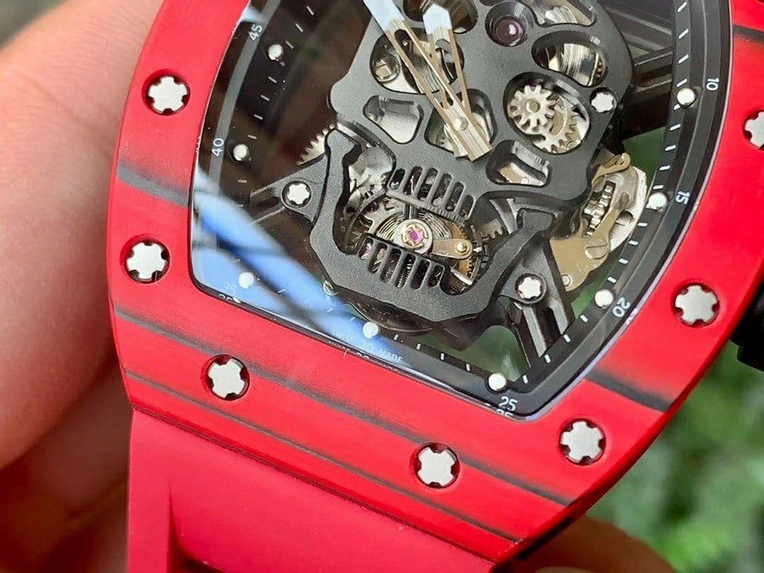 RM052-01 Tourbillon PVD Red Bezel JBF Best Edition Skeleton Dial on Red Rubber Strap RM052-01 Tourbillon PVD Red Bezel JBF Best Edition Skeleton Dial on Red Rubber Strap