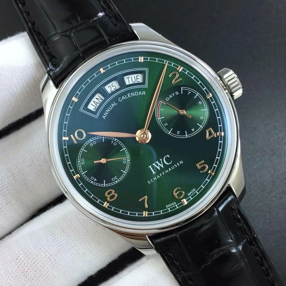 IWC Portugieser Annual Cal IW503502 SS/LE Green ZF A52850 IWC Portugieser Annual Cal IW503502 SS/LE Green ZF A52850
