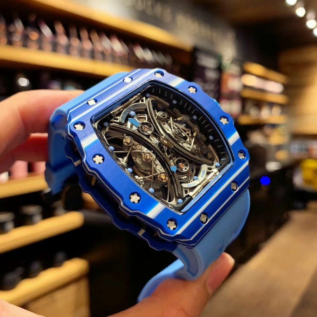 RM 53-01 Real Tourbillon Pablo Mac Donough Blue V9F Best Edition on Blue Rubber Strap RM 53-01 Real Tourbillon Pablo Mac Donough Blue V9F Best Edition on Blue Rubber Strap