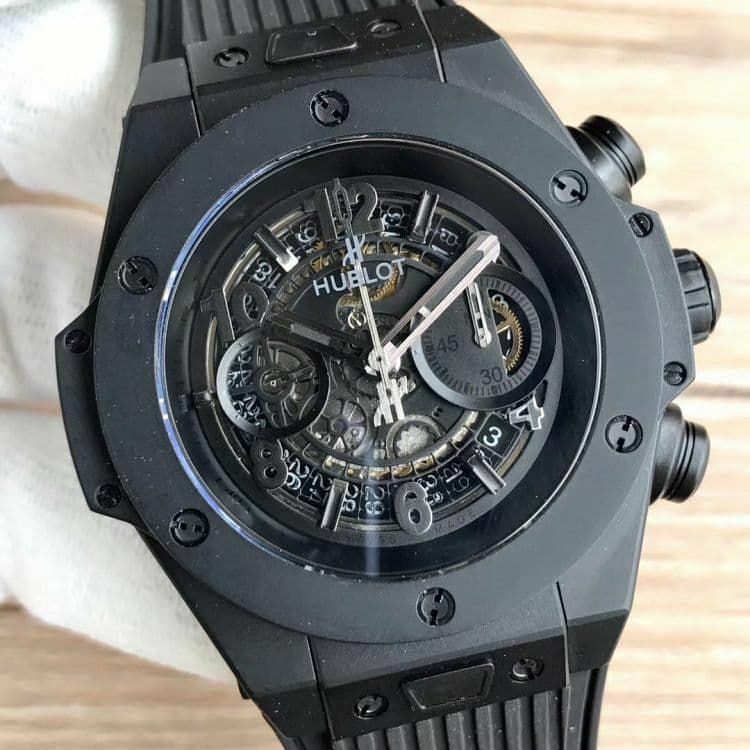 Big Bang Unico 45.5mm SS Ceramic Bezel Skeletonal Dial on Black Rubber Strap HUB1220 Big Bang Unico 45.5mm SS Ceramic Bezel Skeletonal Dial on Black Rubber Strap HUB1220