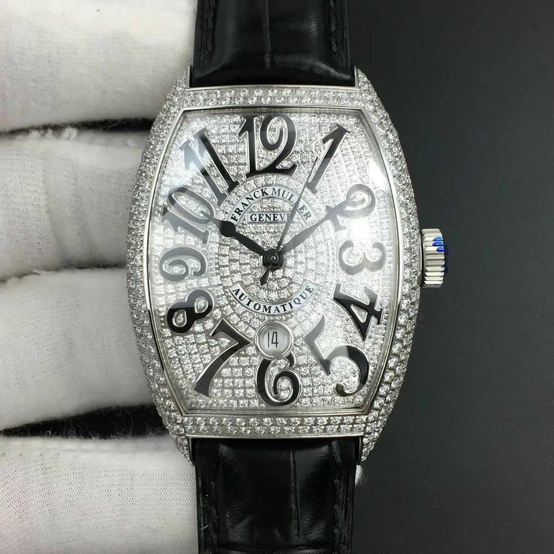 Casablanca RS Full Paved Diamonds White/Black Dial on Black Leather Strap MIYOTA 8215 Casablanca RS Full Paved Diamonds White/Black Dial on Black Leather Strap MIYOTA 8215
