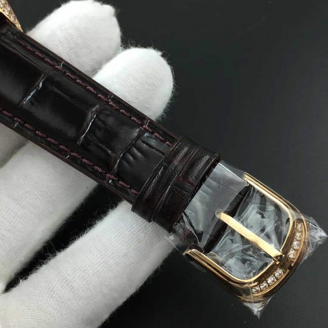 Casablanca RG Full Paved Diamonds White/Black Dial on Brown Leather Strap MIYOTA 8215 Casablanca RG Full Paved Diamonds White/Black Dial on Brown Leather Strap MIYOTA 8215