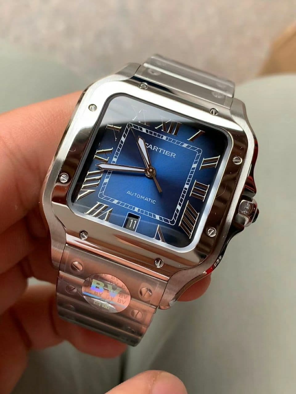 Santos de Cartier 40mm SS BVF 1:1 Best Edition Blue Dial on SS SmartLinks Bracelet MIYOTA 9015 V2 Santos de Cartier 40mm SS BVF 1:1 Best Edition Blue Dial on SS SmartLinks Bracelet MIYOTA 9015 V2