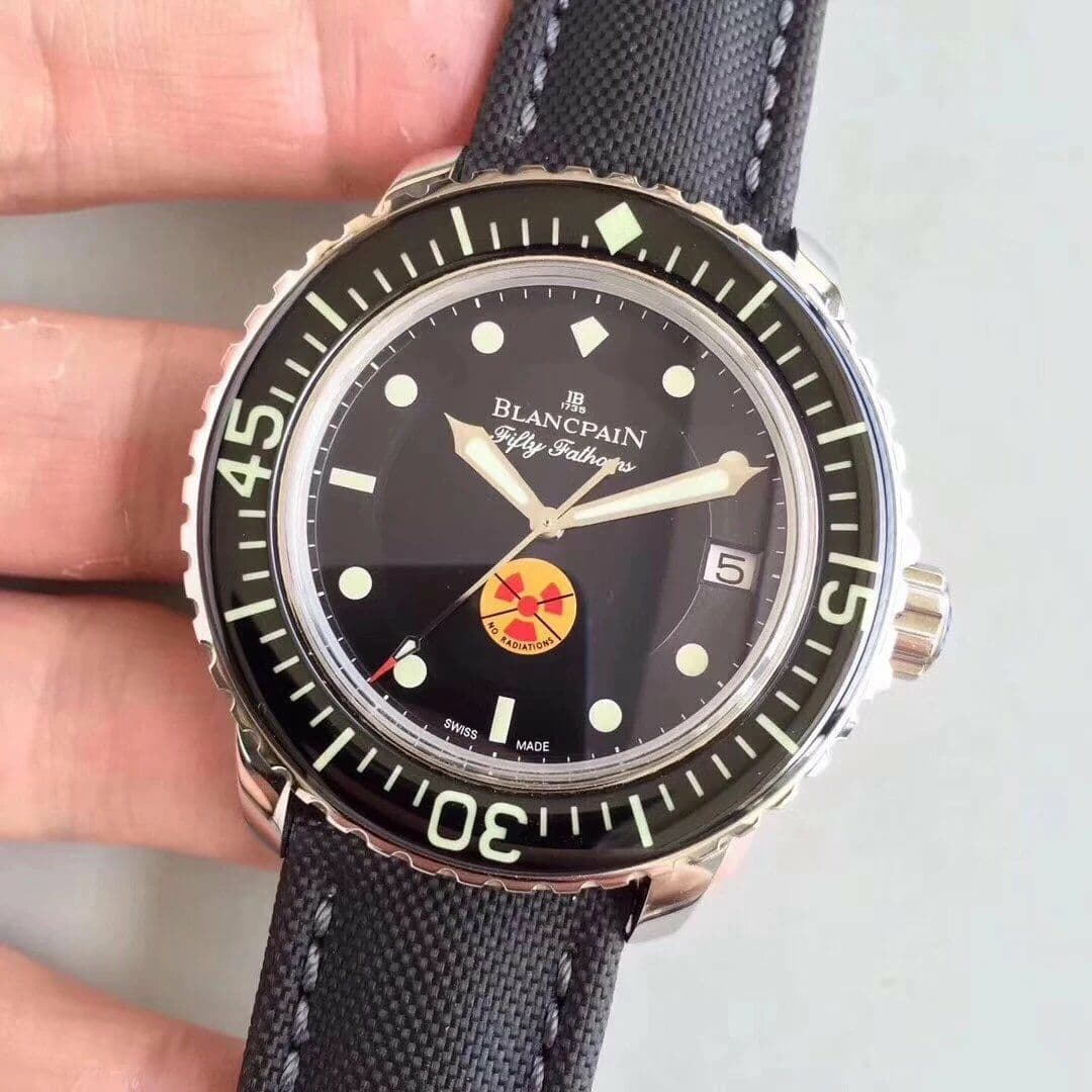 Fifty Fathoms SS "No Radiation" ZF 1:1 Limited Edition Black Dial on Sail-canvas Strap A2836 Fifty Fathoms SS "No Radiation" ZF 1:1 Limited Edition Black Dial on Sail-canvas Strap A2836