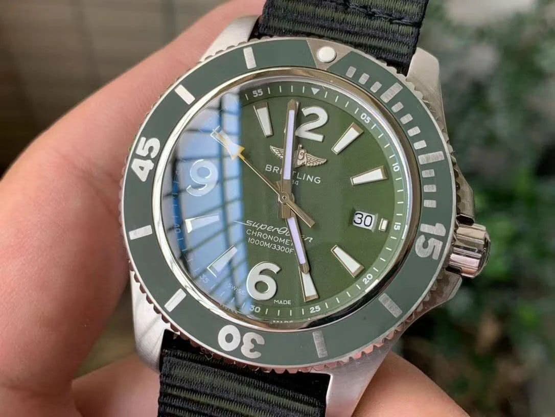 Superocean Automatic 44 TF 1:1 Best Edition Green Dial Green Bezel on Green Nylon Strap A2824 Superocean Automatic 44 TF 1:1 Best Edition Green Dial Green Bezel on Green Nylon Strap A2824