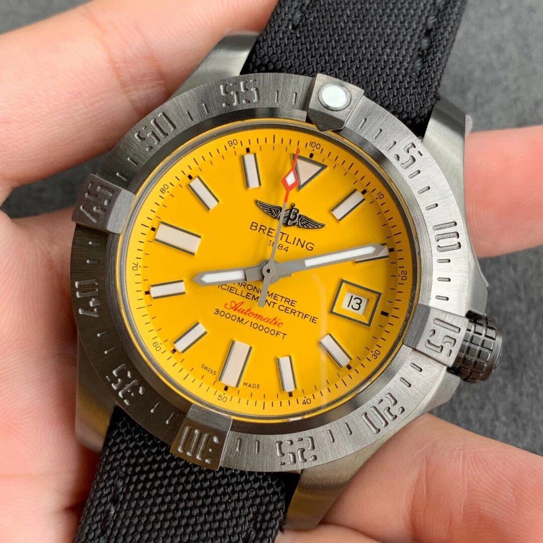 Avenger Hurricane 45mm Chrono GF 1:1 Best Edition Yellow Dial on Black Nylon Strap A7750 Avenger Hurricane 45mm Chrono GF 1:1 Best Edition Yellow Dial on Black Nylon Strap A7750