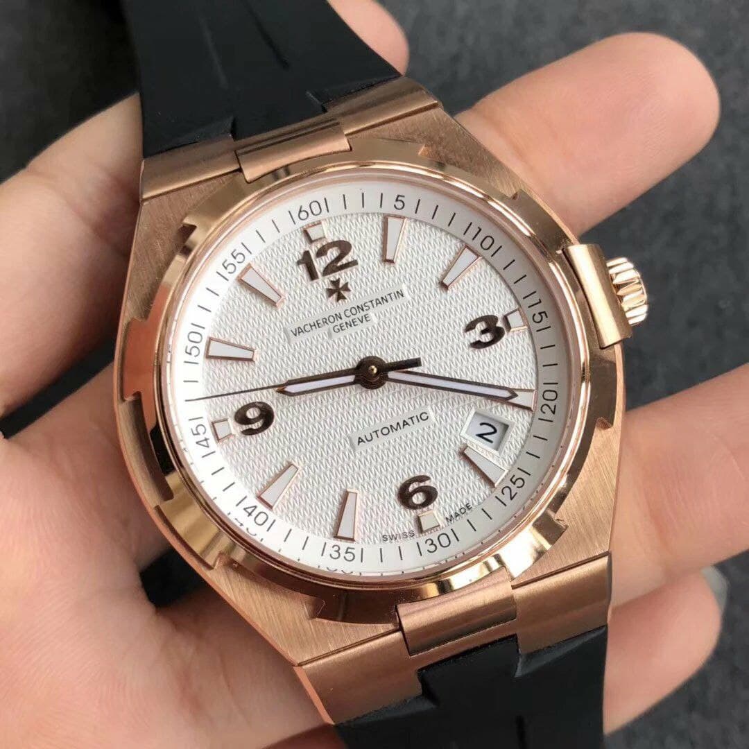 Vacheron Constantin 1:1 Best Edition Overseas RG/LE Wht/Stk Vacheron Constantin 1:1 Best Edition Overseas RG/LE Wht/Stk