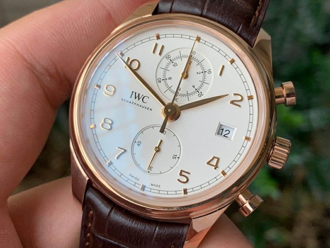Da Vinci Chrono IW3934 RG 1:1 Best Edition White Dial Gold Markers on Brown Leather Strap Da Vinci Chrono IW3934 RG 1:1 Best Edition White Dial Gold Markers on Brown Leather Strap