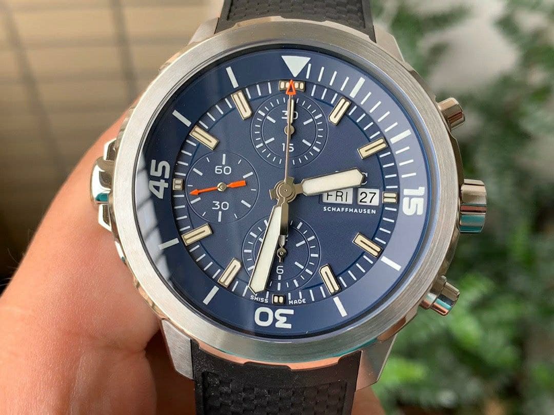 Aquatimer Chrono Bronze IW379503 1:1 Best Edition Blue Dial on Black Rubber Strap Aquatimer Chrono Bronze IW379503 1:1 Best Edition Blue Dial on Black Rubber Strap