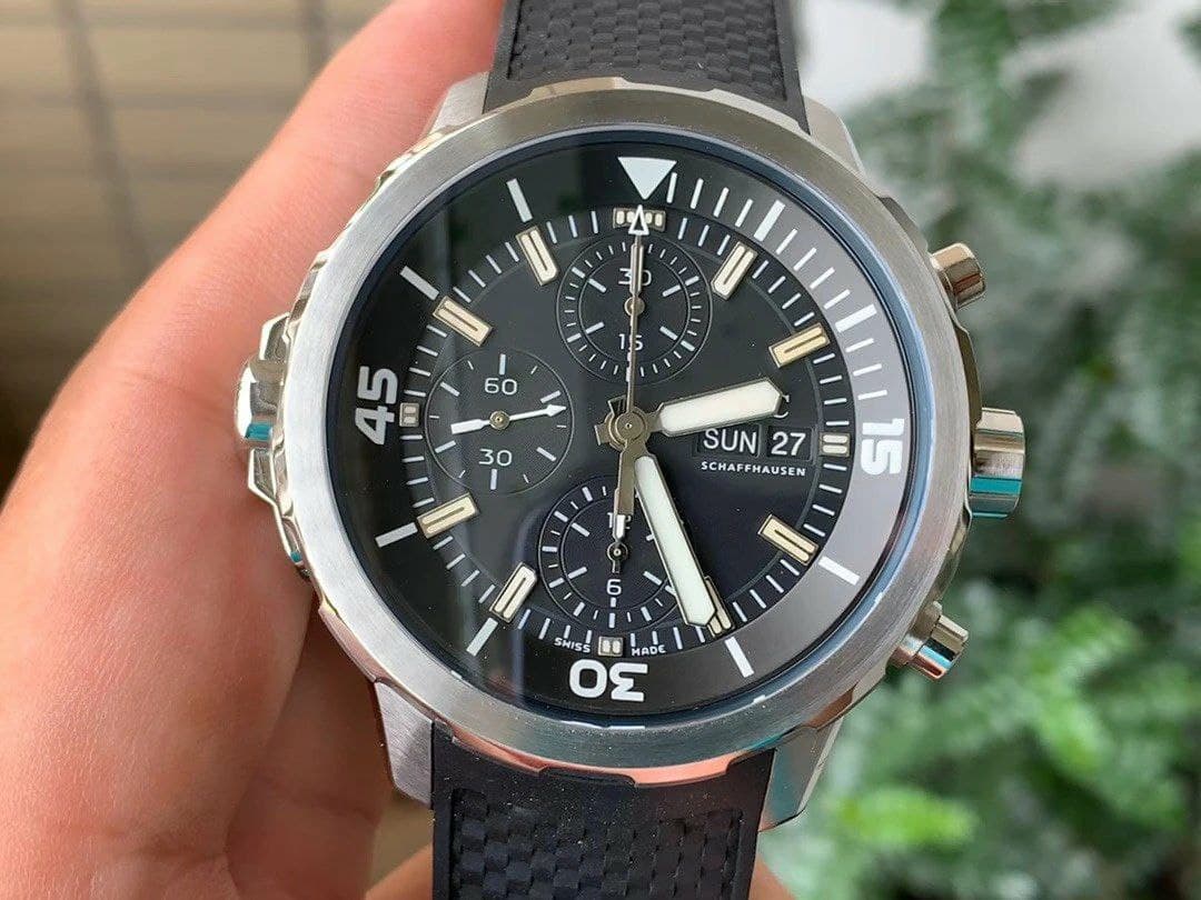 Aquatimer Chrono SS IW379503 1:1 Best Edition Black Dial on Black Rubber Strap Aquatimer Chrono SS IW379503 1:1 Best Edition Black Dial on Black Rubber Strap