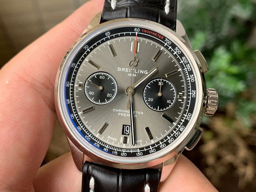 PREMIER B01 CHRONO SS 42MM GF 1:1 BEST EDITION WHITE/Grey DIAL ON BLACK LEATHER STRAP PREMIER B01 CHRONO SS 42MM GF 1:1 BEST EDITION WHITE/Grey DIAL ON BLACK LEATHER STRAP