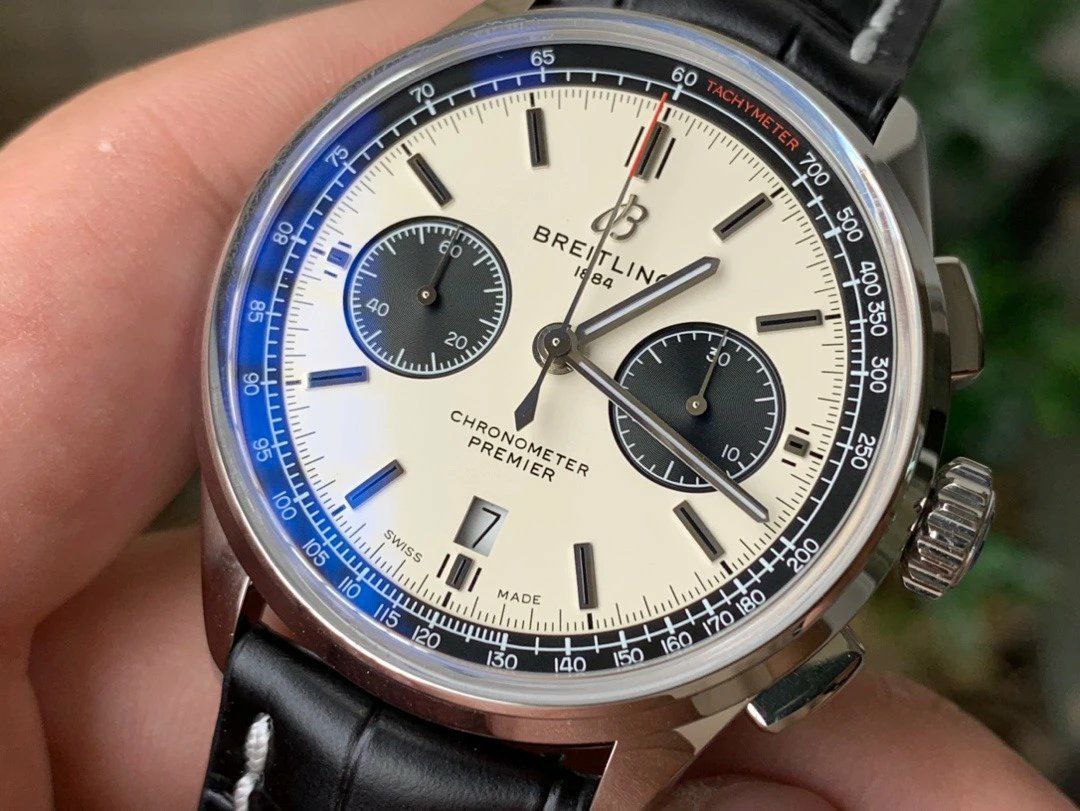 PREMIER B01 CHRONO SS 42MM GF 1:1 BEST EDITION WHITE/BLACK DIAL ON BLACK LEATHER STRAP PREMIER B01 CHRONO SS 42MM GF 1:1 BEST EDITION WHITE/BLACK DIAL ON BLACK LEATHER STRAP