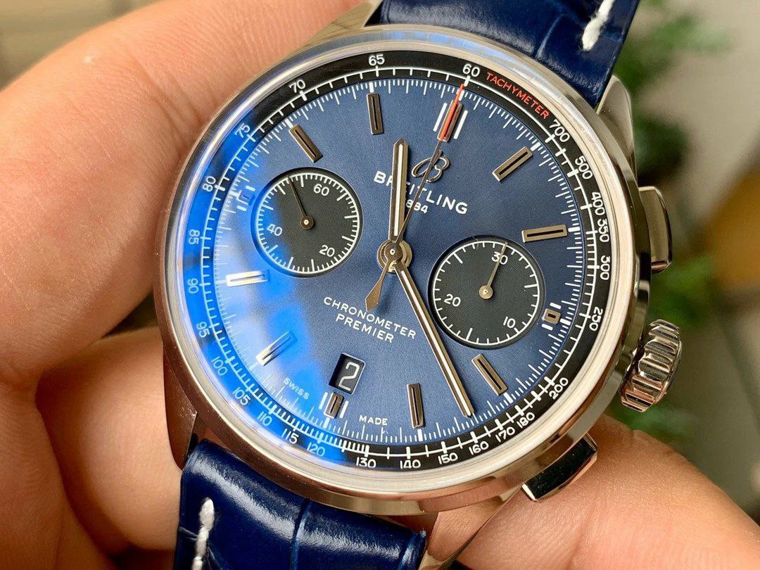 PREMIER B01 CHRONO SS 42MM GF 1:1 BEST EDITION BLUE DIAL ON BLUE LEATHER STRAP PREMIER B01 CHRONO SS 42MM GF 1:1 BEST EDITION BLUE DIAL ON BLUE LEATHER STRAP