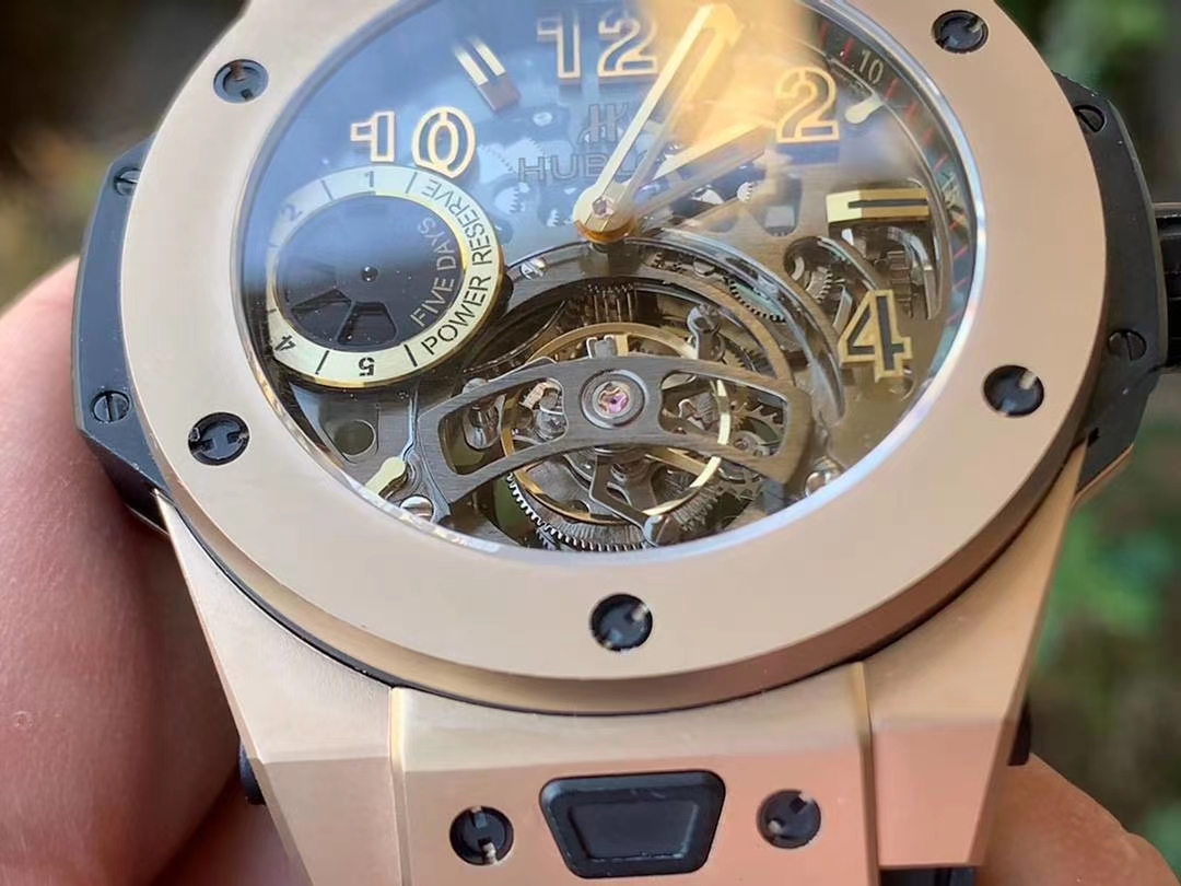 BIG BANG TOURBILLON KING 45MM YG MJF BEST EDITION SKELETON DIAL ON BLACK RUBBER STRAP BIG BANG TOURBILLON KING 45MM YG MJF BEST EDITION SKELETON DIAL ON BLACK RUBBER STRAP