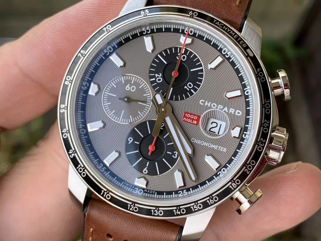 MILLE MIGLIA 168571 SS/RG V7F 1:1 BEST EDITION GRAY DIAL ON BROWN GUMMY STRAP A7750 MILLE MIGLIA 168571 SS/RG V7F 1:1 BEST EDITION GRAY DIAL ON BROWN GUMMY STRAP A7750