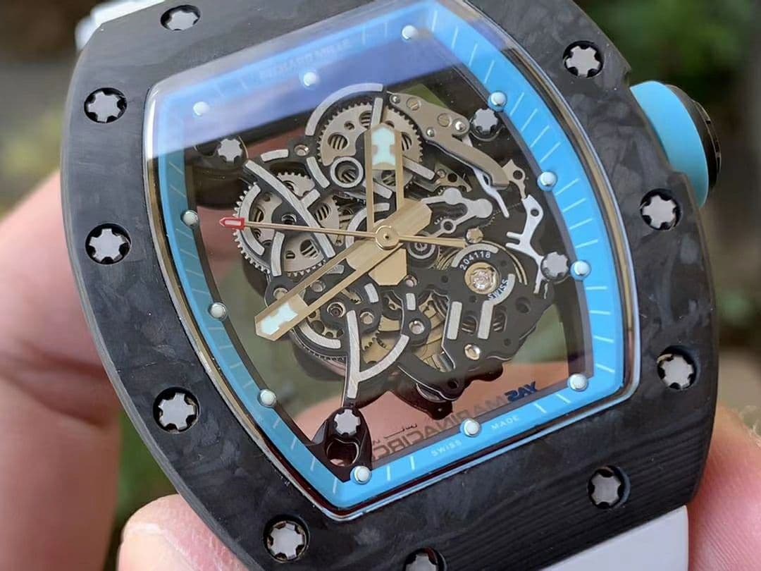RM055 NTPT KVF Best Edition Skeleton Dial Gold on White Rubber Strap MIYOTA8215 V3 RM055 NTPT KVF Best Edition Skeleton Dial Gold on White Rubber Strap MIYOTA8215 V3